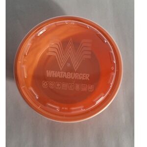 Whataburger Orange Plastic Food Storage Container Bowl with Lid,‎ Restaurant